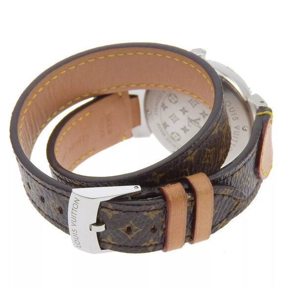 LOUIS VUITTON Tambour Watches Q1313 WhiteDial Stainless Steel/Monogram can... - Picture 5 of 9